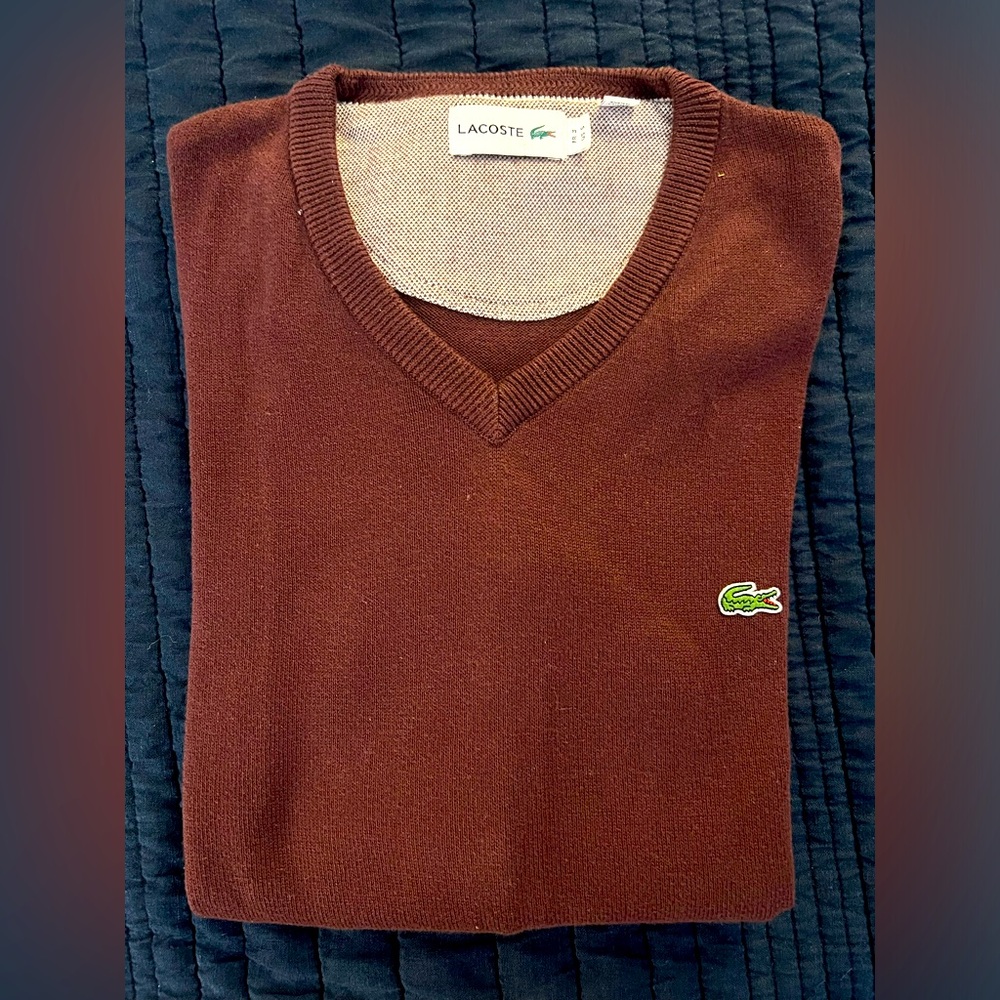Lacoste V-neck sweater - men’s size small